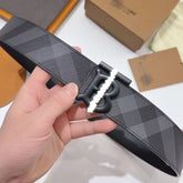 Mens Fashion Belt Premium Sense Personality Plaid